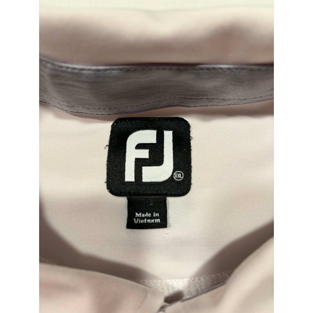 FootJoy Mens XXL Robert‎ Trent Jones Golf Trail Polo Shirt White Grey Colorblock - Picture 4 of 9
